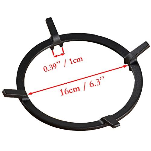 Wok Ring, 6.3 Inch Cast Iron Wok Stand Wok Support Ring for Gas Stove GE, Samsung, Kitchenaid, Kenmore, Jenn-Air, Bosch, Fulgor Milano, Zline, Maytag Round Stove Top Wok Burner Ring Gas Range Parts - CookCave