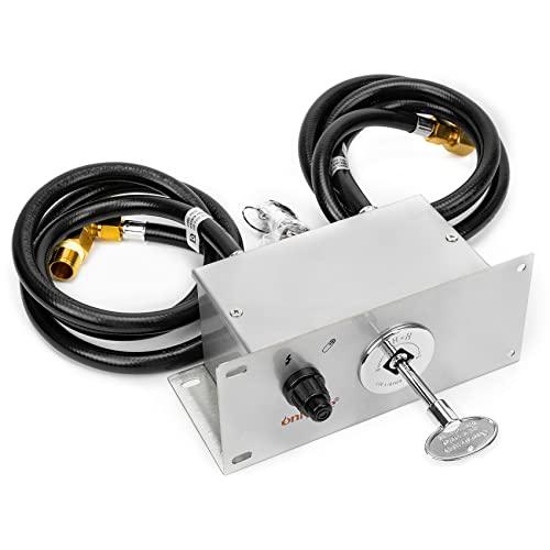 Onlyfire All-in-One Natural Gas Fire Pit Ignition System Kit (Includes Electronic Igniter, Key Valve, PVC Hose, Fittings) - CookCave