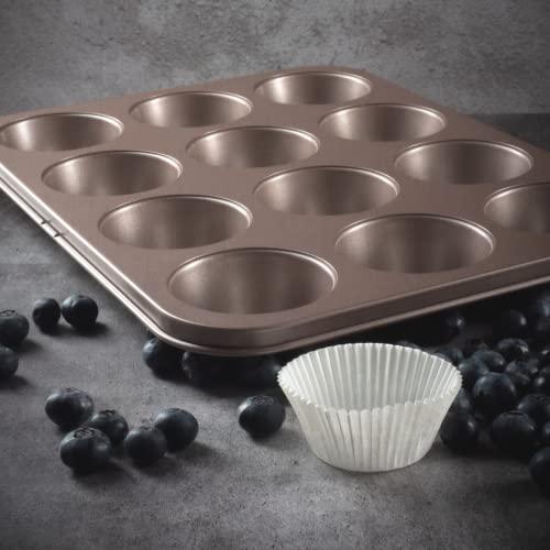HAPPIELS Non-Toxic Nonstick 12-Cup Muffin Pan | Non toxic Cupcake Pan Non Stick | Muffin Tin 12 cups - CookCave