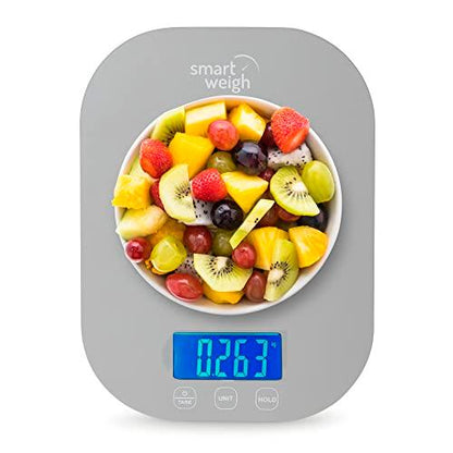 Smart Weigh 11 lb. Digital Kitchen Food Scale, Mechanical Accurate Weight Scale with 5-Unit Modes, Grams and Ounces for Weight Loss,Weighing Ingredients, Dieting, Keto Cooking, Meal Prep and Baking - CookCave