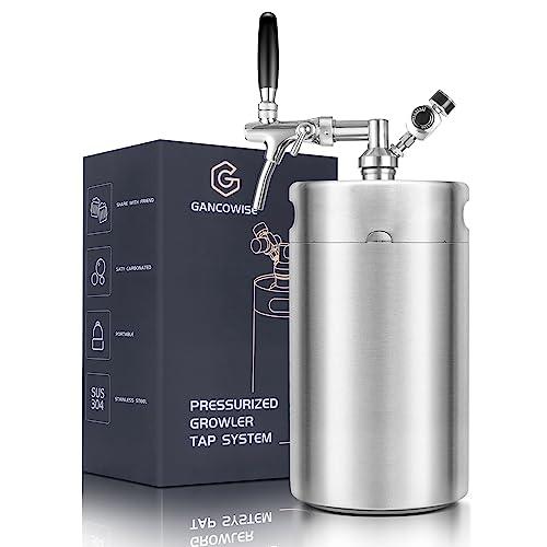 270OZ Mini Keg Growler, Pressurized Home Dispenser System with Adjustable Faucet Keeps Carbonation and Fresh for Homebrew, Craft and Draft Beer - CookCave