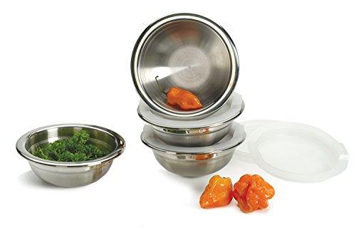 RSVP International 8 Piece Stainless Steel Prep Bowls Set with Lids, Model Number: (PREP-8) - CookCave