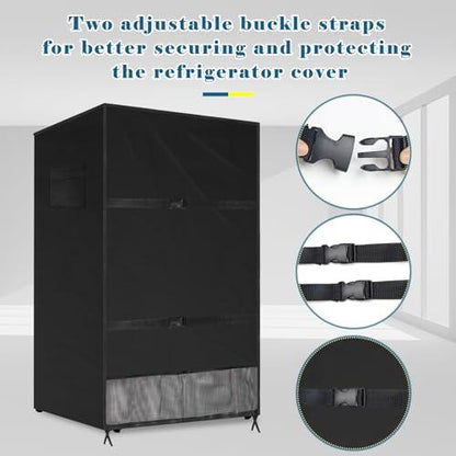COITEK Outdoor Refrigerator Cover, Upright Mini Beverage And Beer Refrigerator Cover 22''L x 23''W x 34''H, Black Oxford Cloth Refrigerator Protection Cover for Outdoor Use, Moisture-proof, Waterproof - CookCave