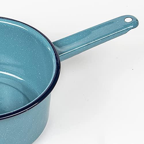 Cinsa Enamel on Steel 2-quart Sauce Pan (Blue Color) - Outdoor & Indoor - Dishwasher Safe - CookCave