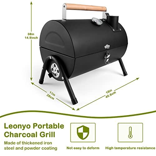 Leonyo Portable Charcoal Grill, Small BBQ Grill, Mini Tabletop Charcoal Grill, Compact Camping Grills for Outdoor Cooking, RV Traveling Picnic, Hibachi Griddle, Backyard Patio, Beach - CookCave