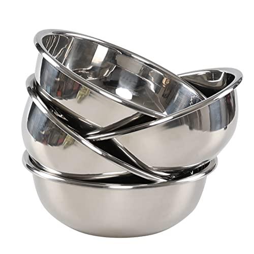 Innouse 4 Packs Stainless Steel Mixing Bowls, Metal Kitchen Prep Bowls - CookCave