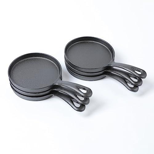 HAWOK Cast Iron Mini Round Griddle-5" Crepe Pan-Pre-Seasoned Skillet Set of 6… - CookCave