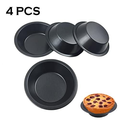 LoveDeal Nonstick 5 Inch Mini Pie Pans, Set of 4 Small Pie Plates for Baking, 7.8oz Carbon Steel Round Bakeware Set for Baking Pies, Cakes, Tarts, Desserts, Recipes - Black - CookCave