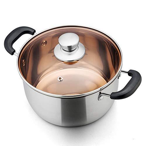 TeamFar Stock Pot 4qt, Stainless Steel Stockpot Soup Pasta Pot with Lid, Double Heatproof Handles, Non Toxic & Healthy, Easy Clean & Dishwasher Safe - CookCave