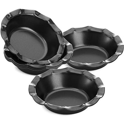 WUWEOT 6 Pack Mini Pie Pan, Non-Stick Individual Pie Plate Baking Dish, 5 Inch Round Carbon Steel Bakeware Pizza Pie Tins with Ruffled Edge for Oven Air Fryer and Instant Pot Baking - CookCave