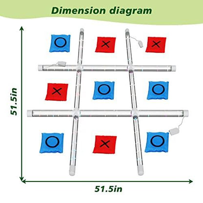 Outdoor Toss Games for Adult and Kids, Giant Tic Tac Toe Game with LED Light, Classical Board Yard Game Sandbag Game for Famlily, Party, Travel(4ft x 4ft) - CookCave