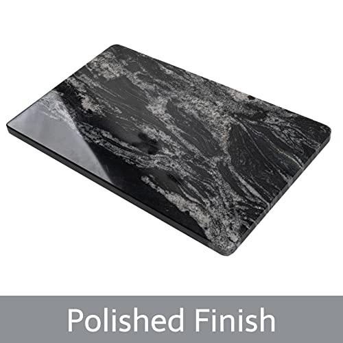 Adolif Natural Black Marble Pastry and Cutting Board, 12x20x0.7 Inch, Heavy for Dough Chocolate, Pack of 1 - CookCave