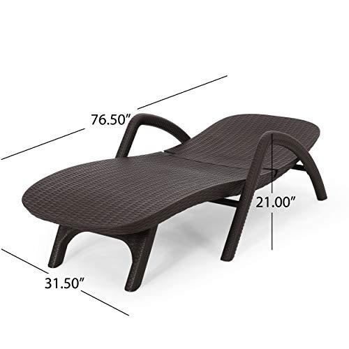 Christopher Knight Home Blanche Outdoor Faux Wicker Chaise Lounge, Dark Brown - CookCave
