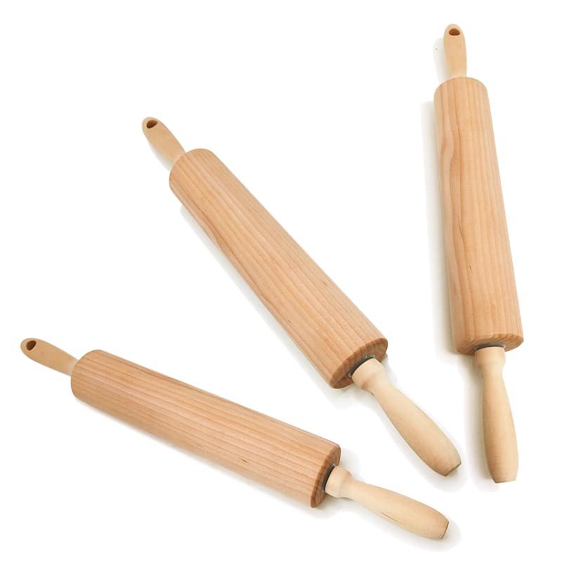 Rolling Pin for Baking, 17.1-Inch, Made of Natural Solid Wood, No paint No wax, by LANHUTHS - CookCave