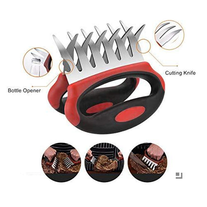 SCN Bear Claws Meat Shredder-BBQ Claws Stainless Steel Fork Set For Shredding Pulling Lifting Pork Chicken Beef With Heat Insulated Handel Set of Two Barbecue Grilling Tool - CookCave