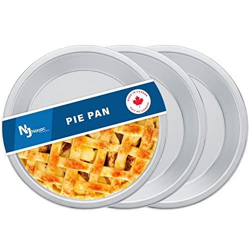 Norjac Pie Pan 10 inch, 3 Pack, 100% Pure Aluminum, Sturdy, Rust Free, Made in Canada. - CookCave