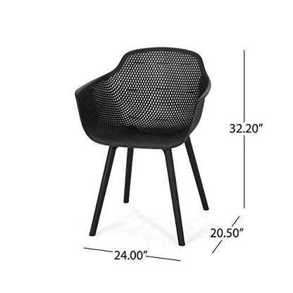 Christopher Knight Home Davina Outdoor Dining Chair (Set of 2), Polypropylene, Black - CookCave