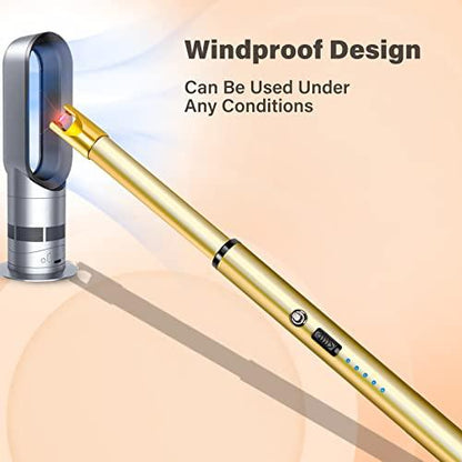 Navpeak Candle Lighter Long Neck Windproof Electric Rechargeable Arc Lighter for Light Candles Gas Stove Fireplace BBQ Kitchen Grills(Gold) - CookCave