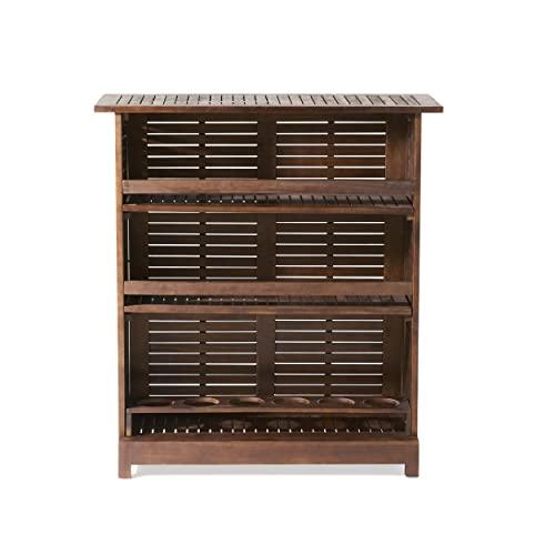 Christopher Knight Home Riviera Acacia Non-FSC KD Wood Bar, Rich Mahagony, Dimensions: 39.40”L x 16.50”W x 43.30”H - CookCave