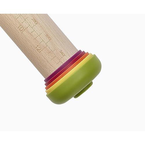 Joseph Joseph PrecisionPin Baking Adjustable Rolling Pin - Consistent and Even Dough Thickness for Perfect Baking Results, Multicolor - CookCave