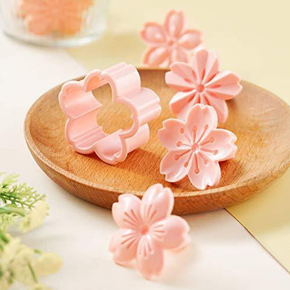 HAGBOU Cookie Press, 4 Styles Cookie Stamps Cherry Blossom Cookie Cutters Mold for Flower Cookies Pastry Accessories (Pink) - CookCave