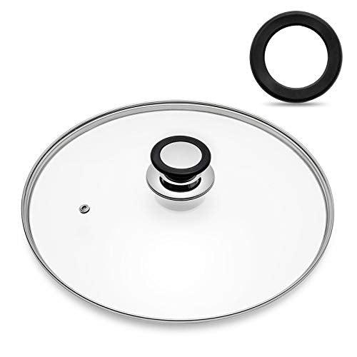 Tempered Glass Lid with Heat Resistant Handle,10.5"/26cm, Clear - CookCave