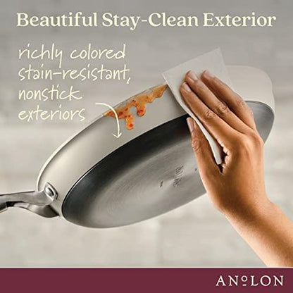 Anolon Achieve Hard Anodized Nonstick Frying Pan/Skillet, 12 Inch, Silver - CookCave