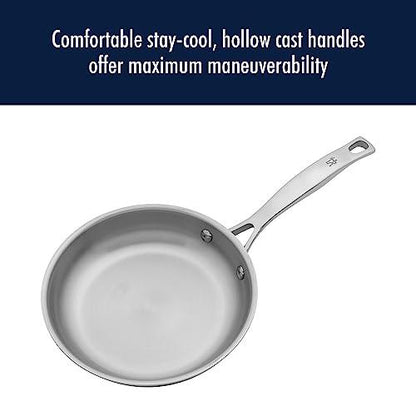 HENCKELS Clad H3 2-pc Induction Frying Pan Set, 8-inch Fry Pan and 10-inch Fry Pan, Stainless Steel, Durable and Easy to clean, 8-inch & 10-inch - CookCave