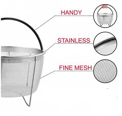 Cuisinox Stainless Steel 6 Quart Steamer Basket with Silicone Handle for Instant Pot Steaming Vegetables Eggs Meats Bone Broths Stocks - CookCave