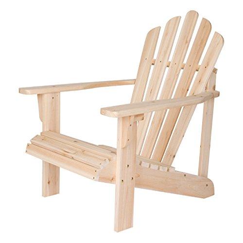 Shine Company 4611N Westport Wood Adirondack Chair | Back & Seat Pre-Assembled – Natural - CookCave