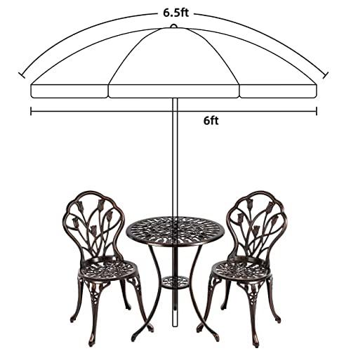 AMMSUN Patio Umbrella Market Table Umbrella 6.5 ft Tilt Steel Pole UPF50+ Protection, Great for Outdoor Garden Backyard, Elegant White - CookCave