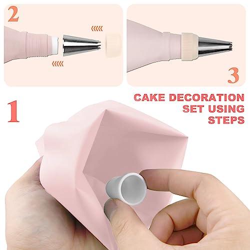 commonly tools for cake decoration,Decorating Tips Pastry Tips Piping bags and tips Settings Decorating Tips Icing Piping Nozzles Upgraded TPU silicone piping bag cakes cupcakes huazui10pc - CookCave