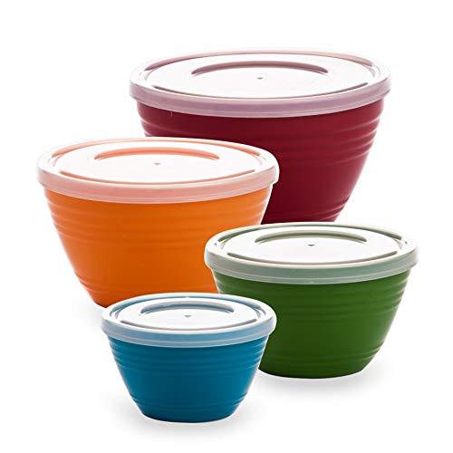 BINO Plastic Mini Prep Bowls with Lids Set - Plastic Bowl Set Prep Bowls for Kitchen - CookCave