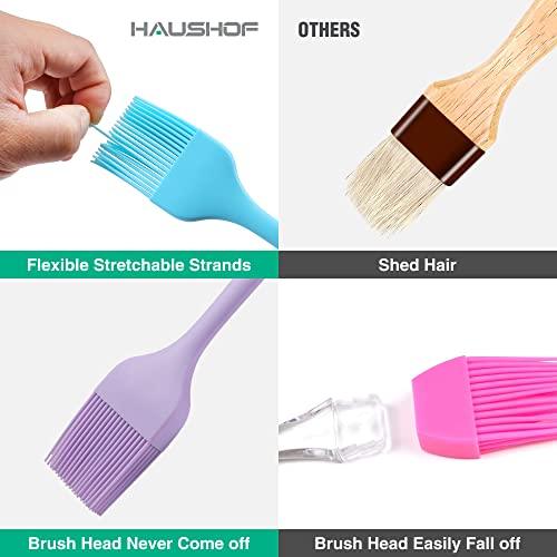 HAUSHOF Silicone Basting Pastry Brush, Heat Resistant Pastry Brush Set, One-Piece Design, Perfect for Baking, Grilling, Spreading Oil, Butter, BBQ Sauce, or Marinade, Dishwasher Safe - CookCave