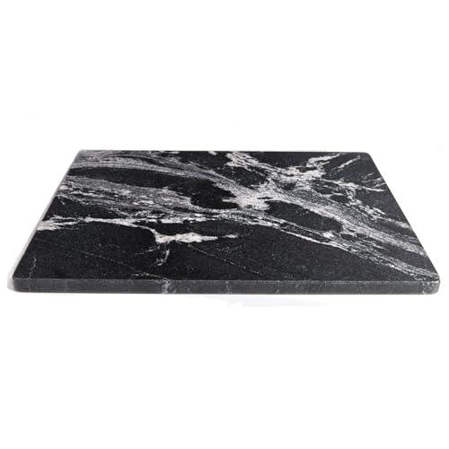 Diflart Natural Marble Stone Cutting Board for Kitchen, 16x20 Inch, Black, Marble Slab Pastry Board Large with Non-Slip Feet for Cheese, Charcuterie, Dough Chocolate, Pack of 1 Piece - CookCave