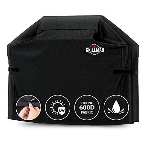 Grillman Premium BBQ Grill Cover, Heavy-Duty Gas Grill Cover for Weber Spirit, Weber Genesis, Char Broil, Nexgrill. Rip-Proof, Waterproof (58" L x 24" W x 48" H, Black) - CookCave