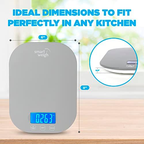 Smart Weigh 11 lb. Digital Kitchen Food Scale, Mechanical Accurate Weight Scale with 5-Unit Modes, Grams and Ounces for Weight Loss,Weighing Ingredients, Dieting, Keto Cooking, Meal Prep and Baking - CookCave