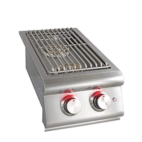 Heavy-Duty Stainless Steel Outdoor | Blaze Double Side Burner Propane LP Grill Barbeque | LED Lights Thermometer | Best Of Backyard For Grilling Masters | BLZ-SB2LTE-LP - CookCave