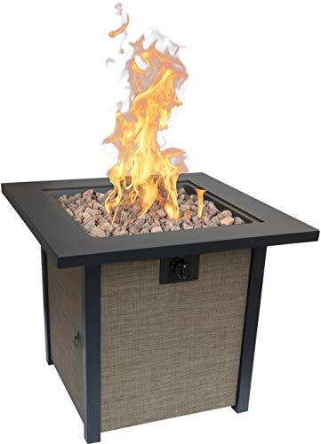 Bond Manufacturing 51846 28in Woodleaf Fire Pit, Black/Tan - CookCave