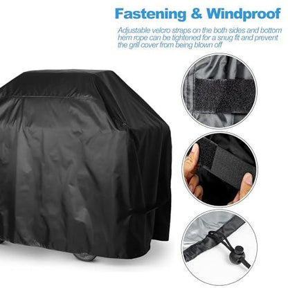 Rinling Grill Cover, Waterproof BBQ Grill Cover UV Resistant Gas Grill Cover for Outdoor Grill (75 Inch) - CookCave