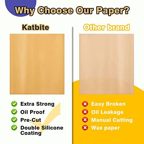 Katbite 120Pcs 8x12 inches Parchment Paper Sheets, Heavy Duty Unbleached Baking Paper, Pre-cut Parchment Paper for Baking, Air Fryer, Grilling, Steaming - CookCave