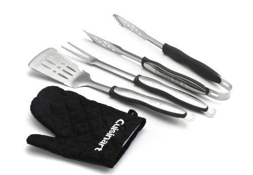 Cuisinart CGS-134BL Grilling Tool Set with Grill Glove, Black (3-Piece) - CookCave