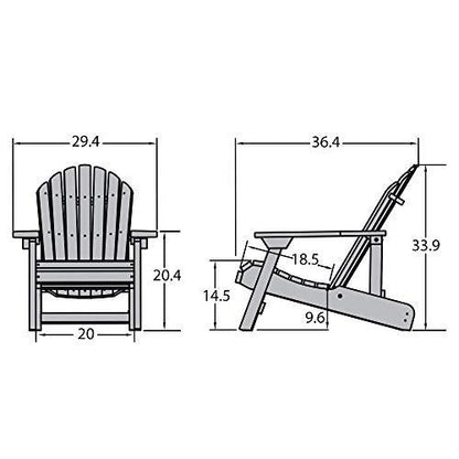 highwood Hamilton Made in the USA Adirondack Chair, Adult Size, Nantucket Blue - CookCave