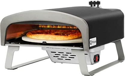 Q Pizza Gas Pizza Oven Portable Propane Pizza Oven with Automatic Rotating Stone for Outdoor Cooking, Portable Gas Pizza Oven For Outside Garden Backyard Party - CookCave