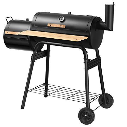 Giantex BBQ Grill Charcoal Barbecue Grill Outdoor Pit Patio Backyard Home Meat Cooker Smoker with Offset Smoker - CookCave