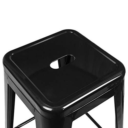 UrbanMod 24 Inches Metal Barstool Set of 4 – Counter Height Backless Bar Stool for Kitchen Island, Breakfast, Outdoors, Pub, Restaurant, Home, Patio – Stackable Heavy Duty Modern & Industrial (Black) - CookCave