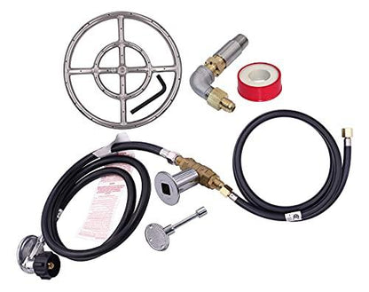METER STAR 12 inch 304 Stainless Steel Fire Ring Burner Valve Assembly Kit Replacement Parts for Propane Gas Fire Pit Kit, Outdoor Fireplaces 90000 BTU - CookCave