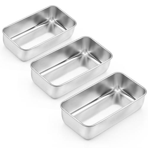 Onader 9 x 5 Loaf Pans Stainless Steel Deep Meatloaf Pan for Baking Bread Set of 3 - CookCave