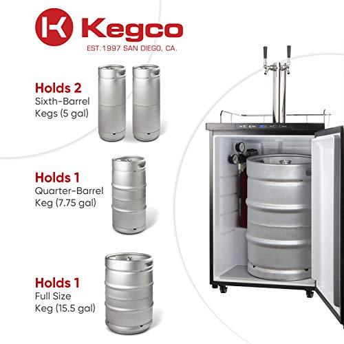 Kegco 3PK309X-2 Keg Dispenser, 2 Tap, Black Stainless Steel - CookCave