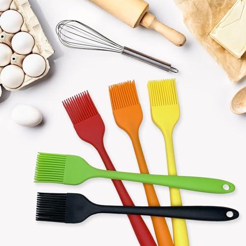 Craebuer Silicone Basting Pastry Brush, 5 Pack Heat Resistant Cooking Brush for Oil Butter Sauce, Food Brush for BBQ Grill Barbeque Kitchen Baking Cooking - CookCave